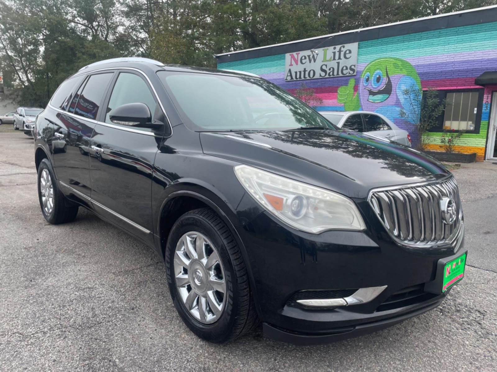 2014 BLACK BUICK ENCLAVE (5GAKRBKD4EJ) with an 3.6L engine, Automatic transmission, located at 5103 Dorchester Rd., Charleston, SC, 29418-5607, (843) 767-1122, 36.245171, -115.228050 - Leather interior with Navigation, Backup Camera, Bose Stereo with CD/AUX/Sat/Bluetooth, Dual Climate Control, Power Everything (windows, locks, seats, mirrors), Heated/Memory Seating, Rear Climate Control, Power Liftgate, 3rd Row with Middle Captains Row, Keyless Entry, Chrome Wheels. Clean CarFax ( - Photo #0