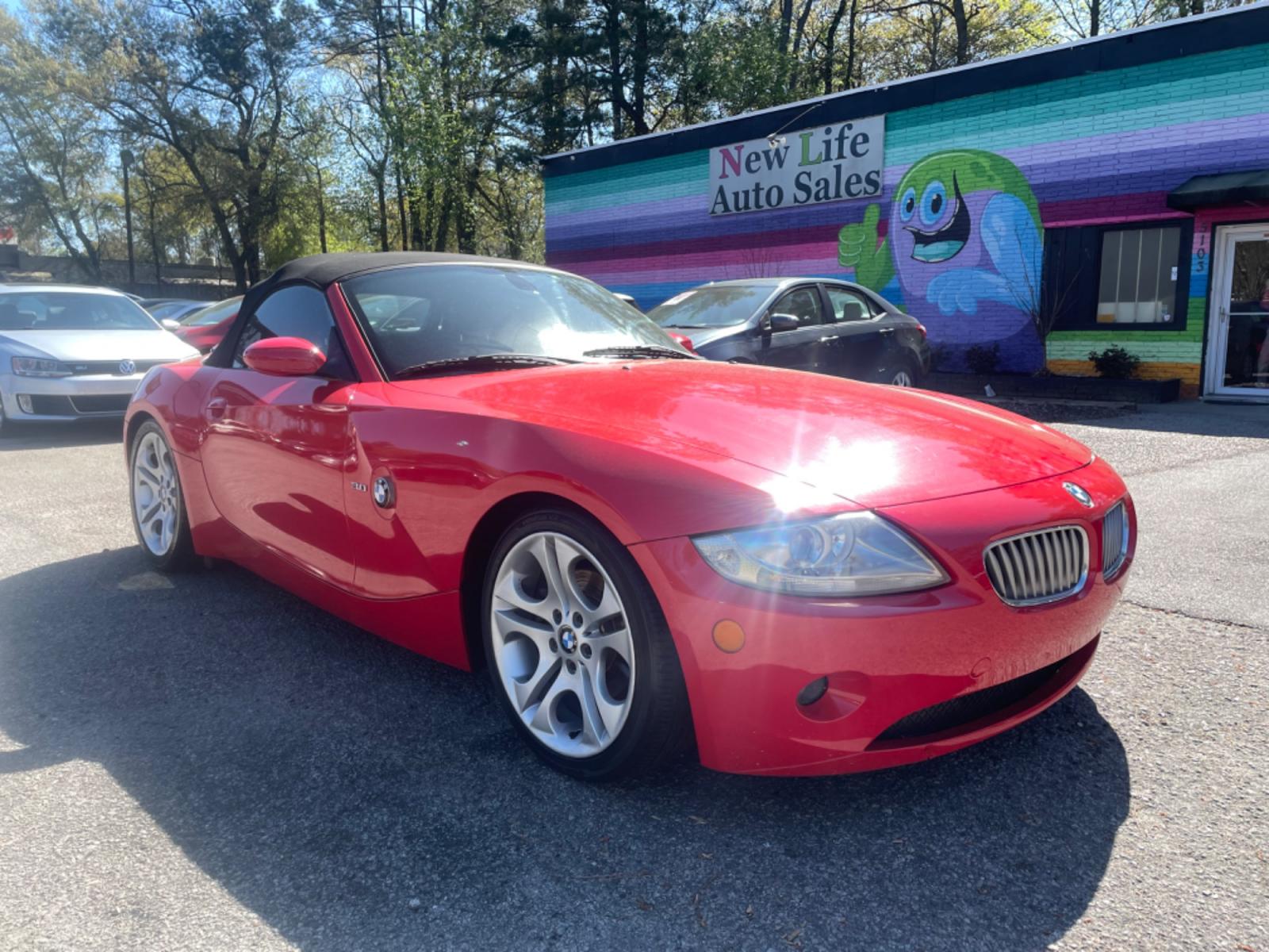 2005 RED BMW Z4 3.0 (4USBT53535L) with an 3.0L engine, 6-Speed Manual transmission, located at 5103 Dorchester Rd., Charleston, SC, 29418-5607, (843) 767-1122, 36.245171, -115.228050 - Photo #0