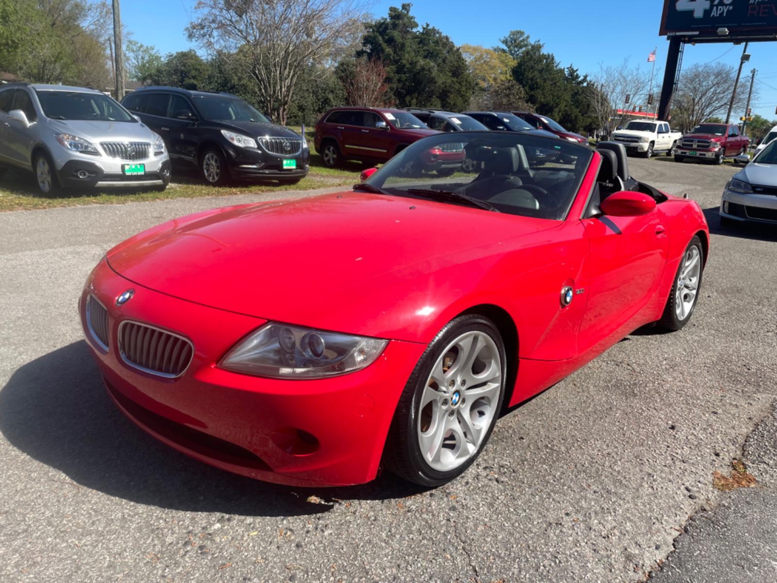 2005 RED BMW Z4 3.0 (4USBT53535L) with an 3.0L engine, 6-Speed Manual transmission, located at 5103 Dorchester Rd., Charleston, SC, 29418-5607, (843) 767-1122, 36.245171, -115.228050 - Photo #2